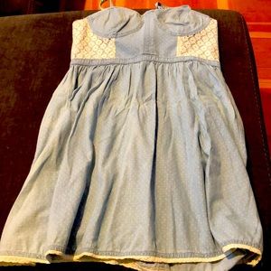 Denim polka dot dress